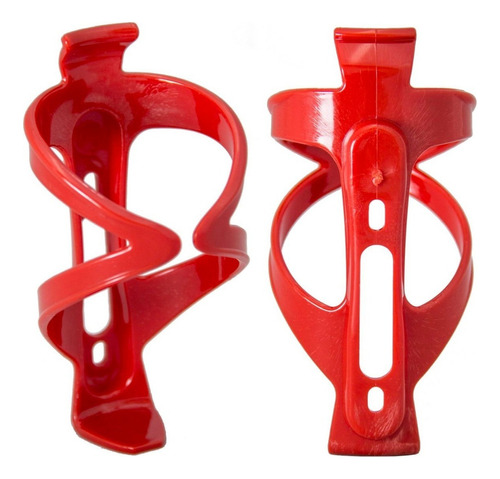 Kit 02 Suportes Garrafa Caramanhola Bicicleta Plastico Cor Vermelho