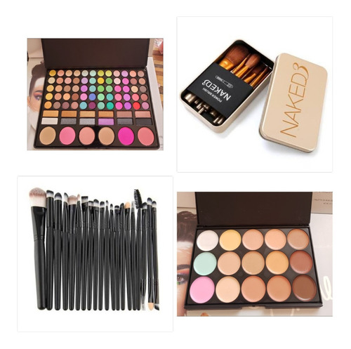  Sombras 88 Tonos + Brochas Naked 12  +20 Brochas Corrector+