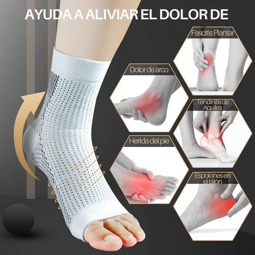 4par Calcetines Compresión Pie Fascitis Plantar Tobilleras F