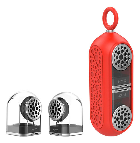 Knz Goduo - Altavoces Bluetooth Portátiles Con Base Magnétic Color Transparente Con Caja Roja 110v