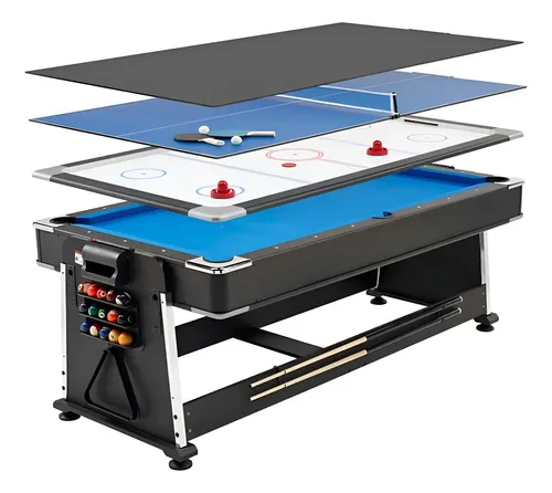 Mesa Multijogos Winmax 4 em 1 com Bilhar, Air Hockey e Ping Pong