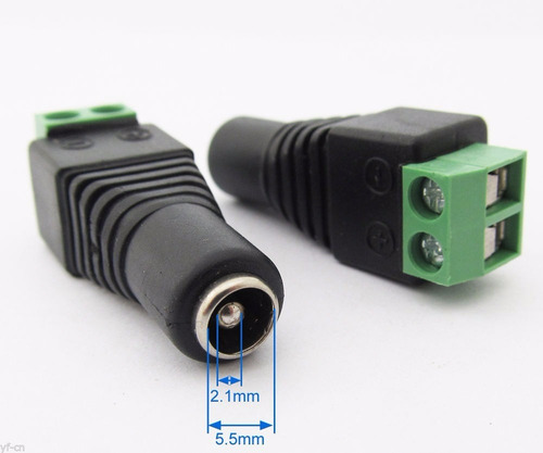 Imagen 1 de 1 de Puntotecno - 2x Conector Terminal Block A Jack Dc 5,5 Hembra