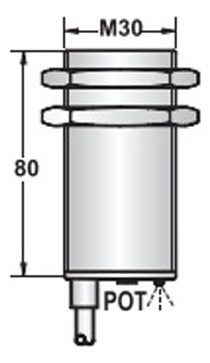 Sensor Capacitivo 30 Mm Pnp N.a. Sn = 2-20 Mm Cable 2m