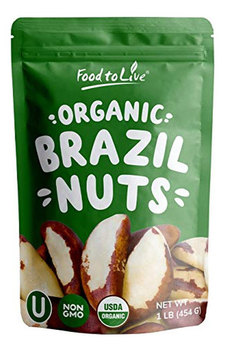 Orgánicas Las Nueces De Brasil, 1 Libra Sin Shell, No-gmo, K