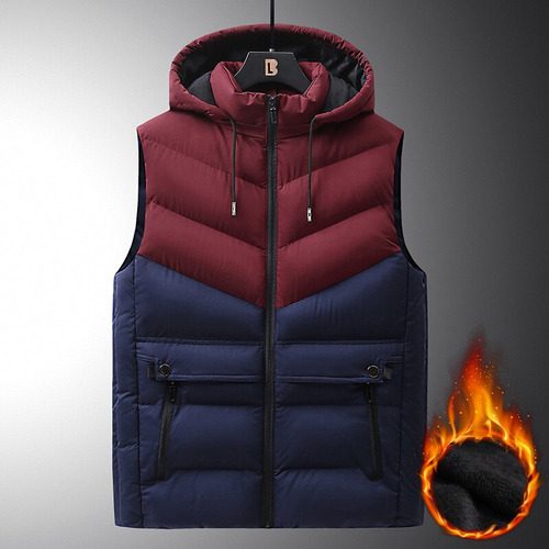 Chaleco L Para Hombre, Chaleco Con Forro Polar, Gorro De ALG