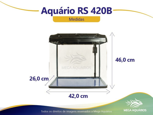 Aquário Acrílico 45 Litros Rs-420b Com Bomba Iluminação Led