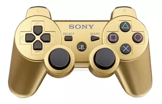 Controle joystick sem fio Sony PlayStation Dualshock 3 gold