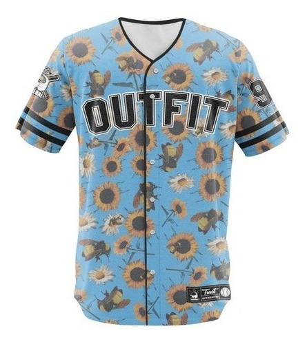 Camisa Jersey Baseball Cult Moda Hype Jogo Floral Time Verão