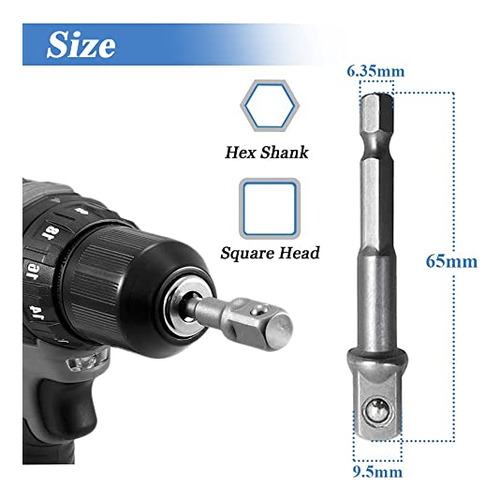 Funda Ajustable Para Llave De Vaso 10 Mm Vástago Hexagonal 6