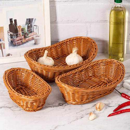 (l) Cesta De Pães Cestas De Frutas Ovais Empilháveis Para Se