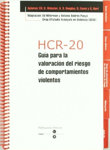 Libro Hcr-20 - Guia Para La Valoracion Del Riesgo  De Hilter