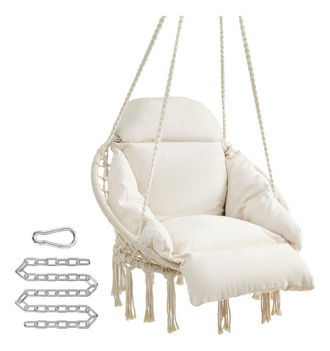 Silla Colgante Hamaca Con Cojín Grande Para Dormitorio Jardí