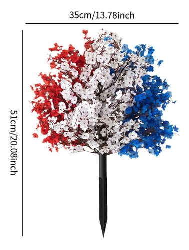 Red White And Blue Flowers Artificial Realistic Decorative