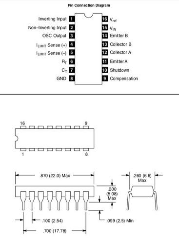 Nte 1720 Circuito Integrado 16 Pin Sg3524n Sg2524j Nte1720