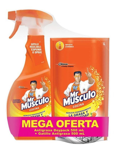 Desengrasante Mr Musculo 500 Ml Pistola + Respuesto Oferta