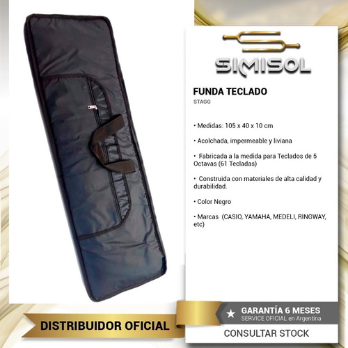 Imagen 3 de 5 de Soporte Doble + Funda Teclado Organo 61 Teclas 5 Octavas