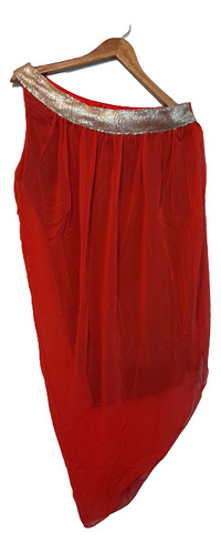 Vestido Fiesta Rojo Y Dorado T. L Nuevo 100 Busto, Cataleya 