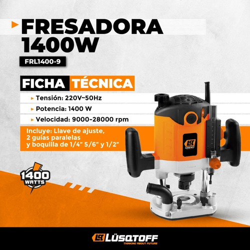 Imagen 4 de 8 de Fresadora Router Tupi 1400w + Boquillas M-6-8-12 C Guia Prof