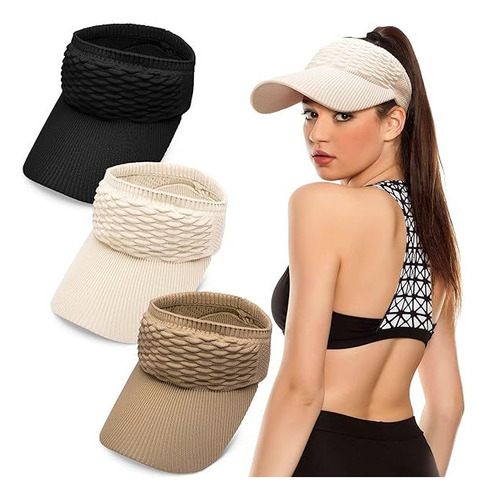 Conjunto De Gorro De Golf Con Visera Para Mujer De 3 Piezas