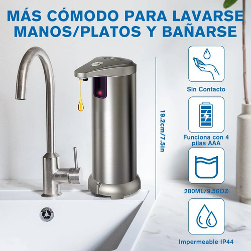 Dispensador Automático De Sabão De 280 Ml, 3 Níveis