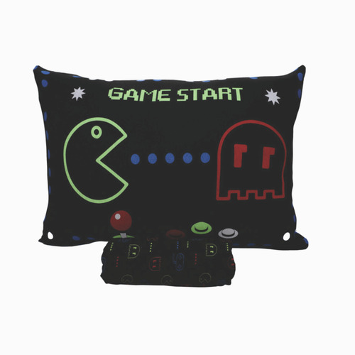 Jogo De Cama Solteiro Elástico Dinossauro Gatinho Pac-man