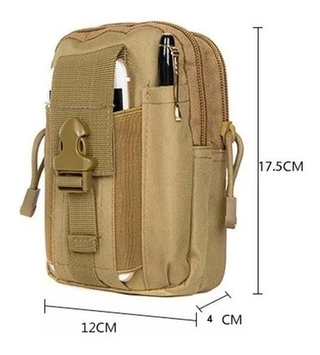 Imagen 2 de 8 de Morral Táctico Militar Molle Riñonera Funda Celular S-5022n