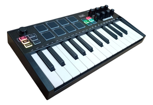 Controlador Midi Sensitivo 25 Teclas 8 Pads Expandibles