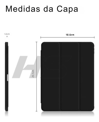 Capa P iPad Pro 11 M2 2022 4 Geração A2759 C Suporte Caneta Cor Azul-claro