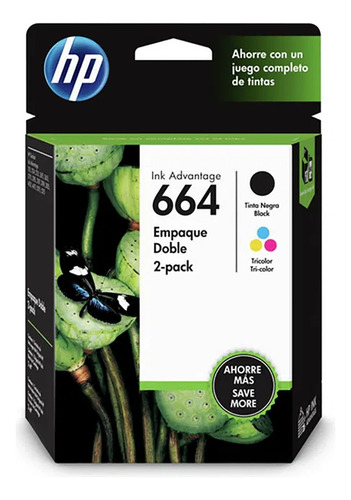 Tintas Hp 664 3yp24al Tri-color/negro Dual Pack Original