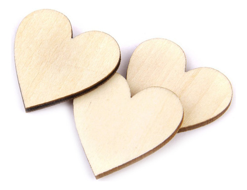 Discos De Madera En Forma De Corazón En Blanco De 50 Unidade