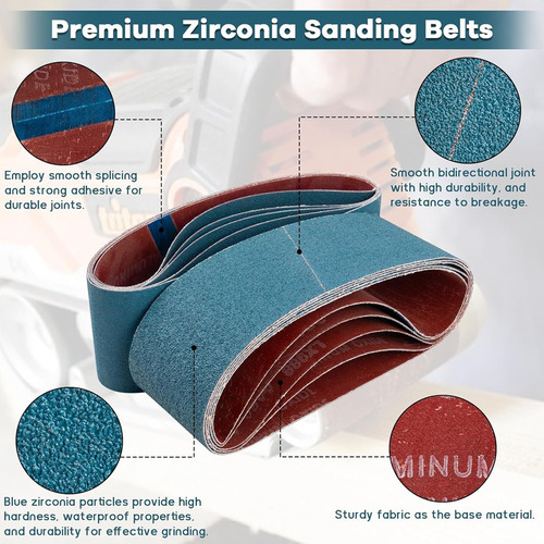Kit De Correias De Lixar Belt Sander De 3x21 Polegadas, 20 U