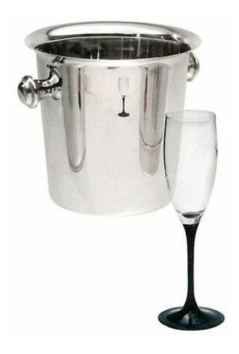 Imagen 1 de 1 de Balde Para Hielo Champagne Acero Inoxidable Con Perillas