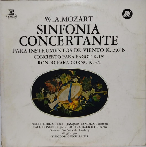 W.a.mozart  Sinfonia Concertante 1972 Excelente  Argentina