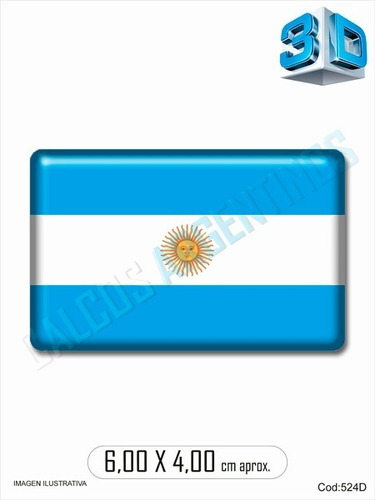 Calco Bandera Argentina Resinada Dome