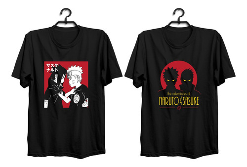 Paquete De 2 Playeras Naruto Vs Sakuke Uchiha Shippuden Art