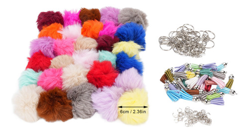Llavero Puff Ball Accessories, Juego De 30 Llaveros Con Borl