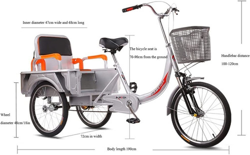 Imagen 2 de 8 de Rstj-sjef 3-wheel Bicycles For Seniors With Oversized Basket