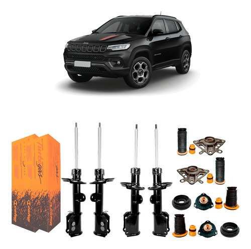 4 Amortecedor Cofap +4 Kit Diant/tras Jeep Compass 4x2 17 18