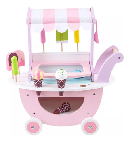 Juguete De Carrito De Helado De Madera, Carrito De Juguete,