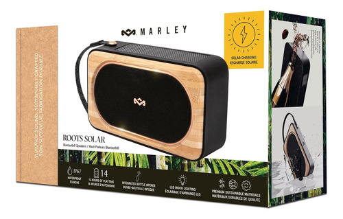 Parlante Bluetooth Bambú Ip77 -carga Solar Y Rápida I Marley