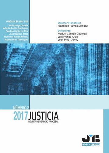 Justicia 2017, Nº 2., De Joan Picó I Junoy Y Otros