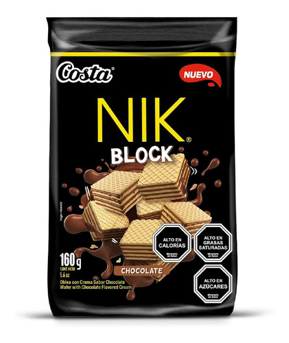 Galleta Oblea Nik Block Costa Chocolate 160 G