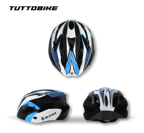 Imagen 8 de 10 de Casco Bicicleta Ruta Y Montaña Luz Led Y Visor Ciclismo Monk