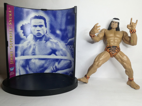 Figura Wwe Jimmy Superfly Snuka Wwf Legends Series Con Stand