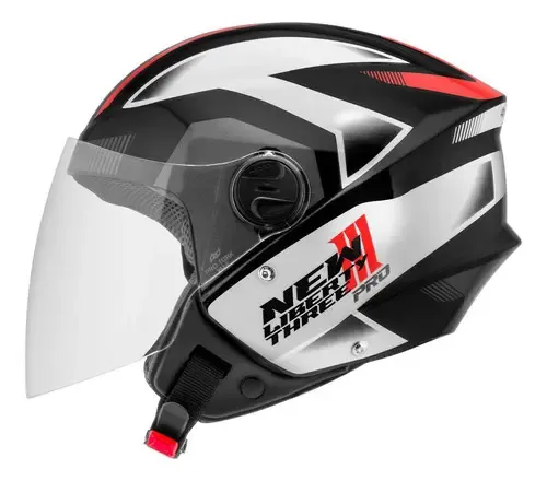 Capacete Aberto Pro Tork New Liberty Three Pro Brilhante Cor Verm...