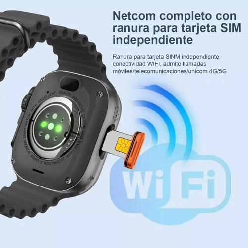 Smartwatch 4g 5g Camara Videollamada Sim Reloj Hombre Mujer Negro Negro