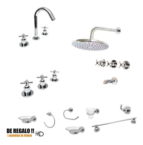 Griferia Baño Completa Mas Accesorios Premium Aqualaf Ibiza