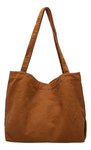 Bolsa De Compras De Lona De Color Sólido Para Mujer, Bolso De Mano