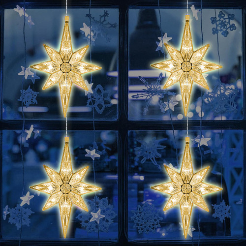 . Lámpara Led Con Ventosa Navideña Con Forma De Estrella