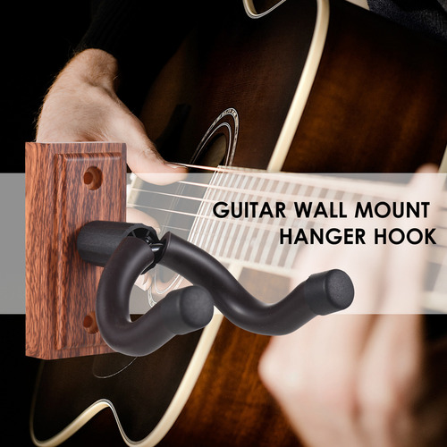 Soporte De Pared Para Guitarra: Soporte De Metal Negro Sólid